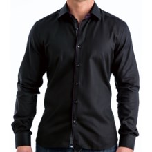 69%OFF メンズスポーツウェアシャツ ストーンローズテクスチャソリッドシャツ - ダウン隠しボタン、（男性用）コントラストトリム、ロングスリーブ Stone Rose Textured Solid Shirt - Hidden Button Down Contrast Trim Long Sleeve (For Men)画像